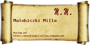 Malobiczki Milla névjegykártya